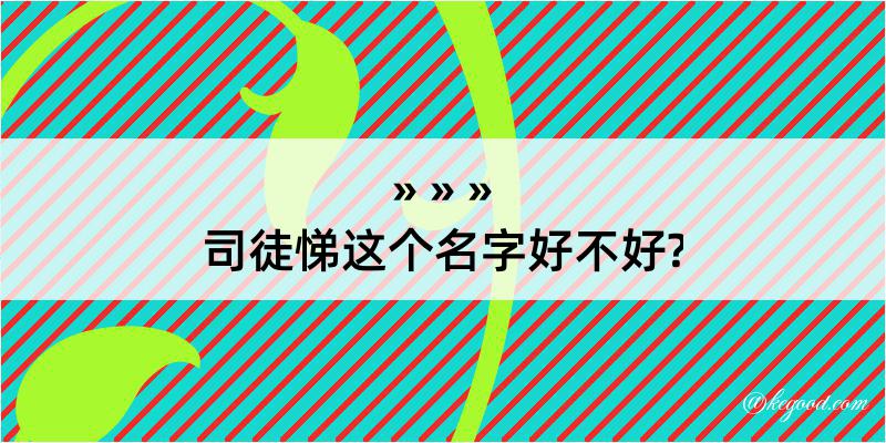 司徒悌这个名字好不好?