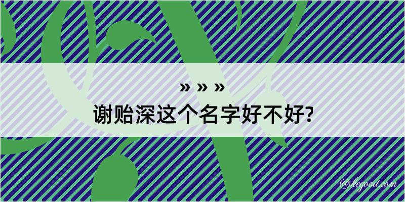 谢贻深这个名字好不好?