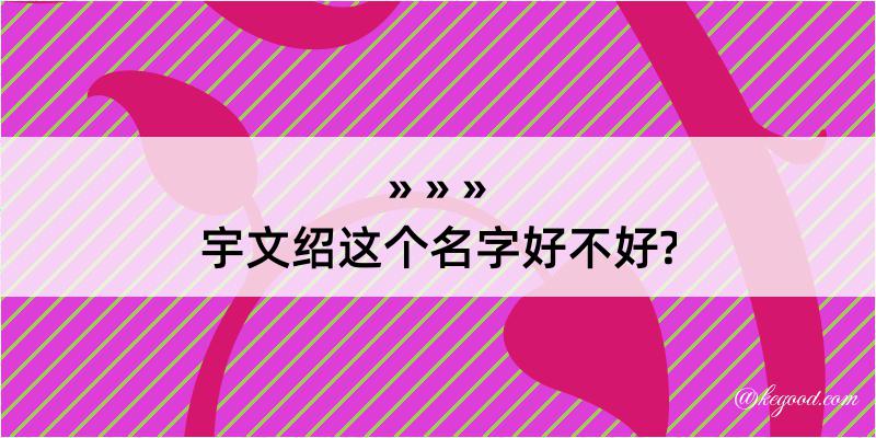 宇文绍这个名字好不好?