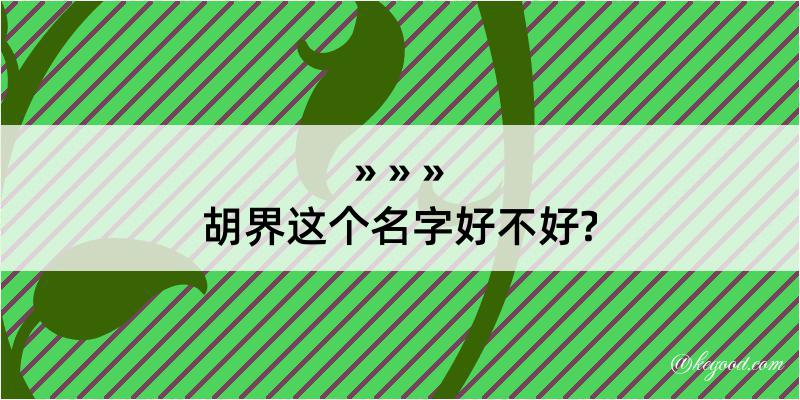 胡界这个名字好不好?