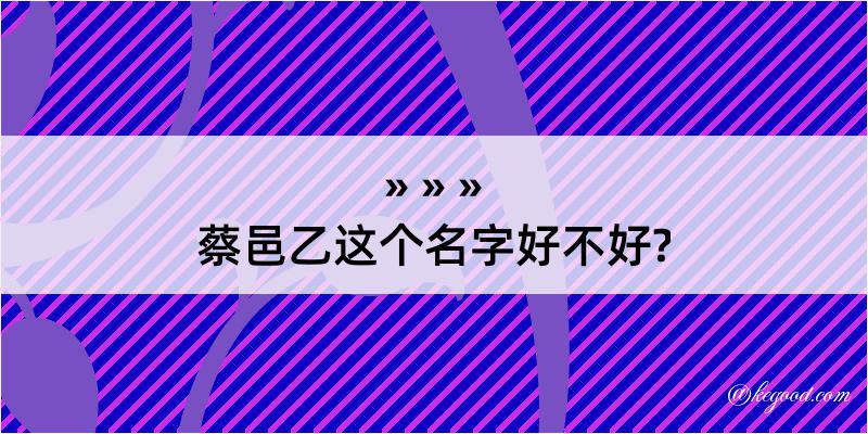 蔡邑乙这个名字好不好?