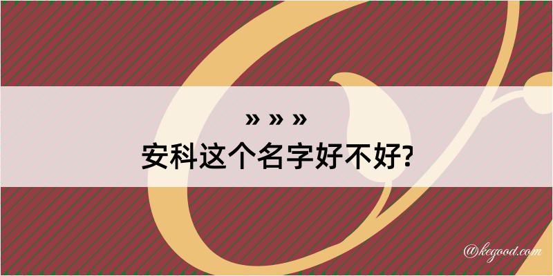 安科这个名字好不好?