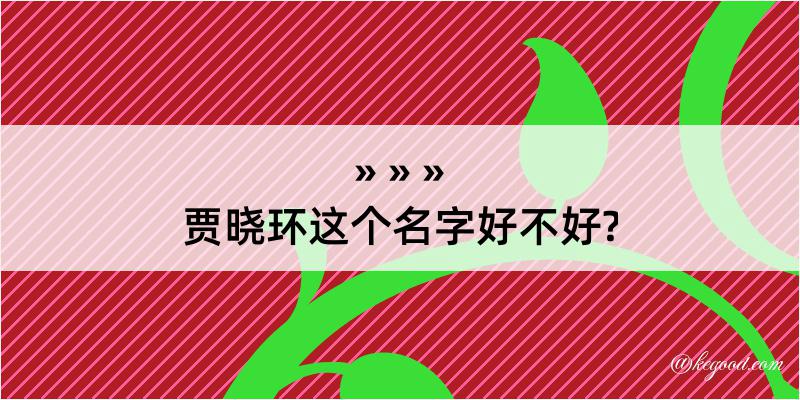 贾晓环这个名字好不好?