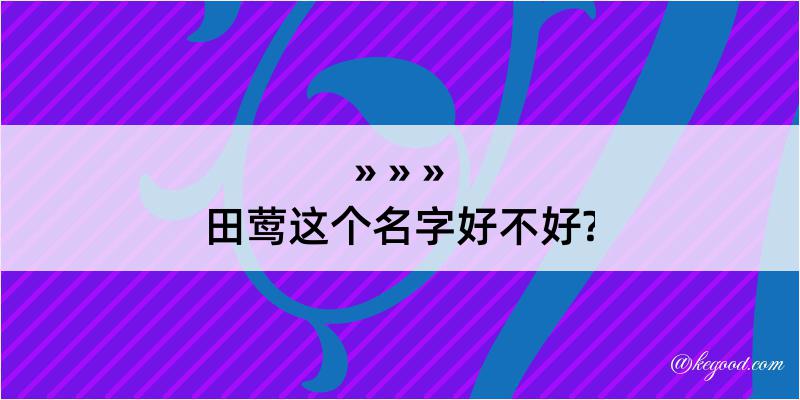 田莺这个名字好不好?