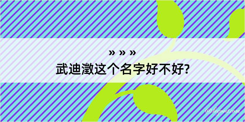 武迪澂这个名字好不好?