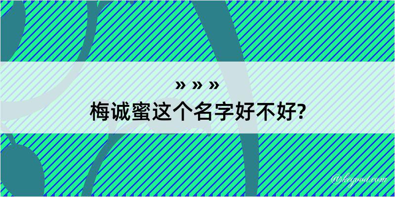 梅诚蜜这个名字好不好?