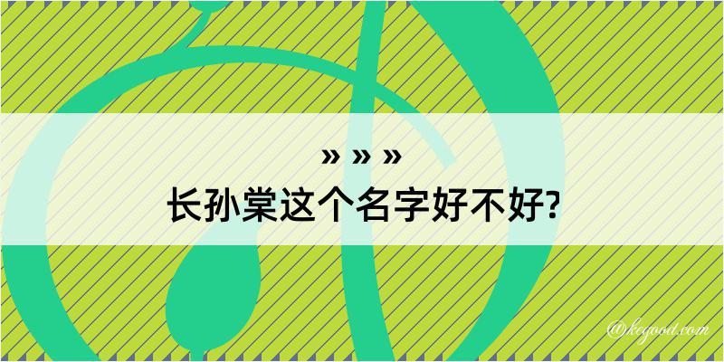 长孙棠这个名字好不好?