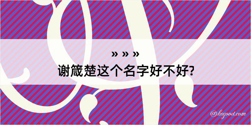 谢箴楚这个名字好不好?