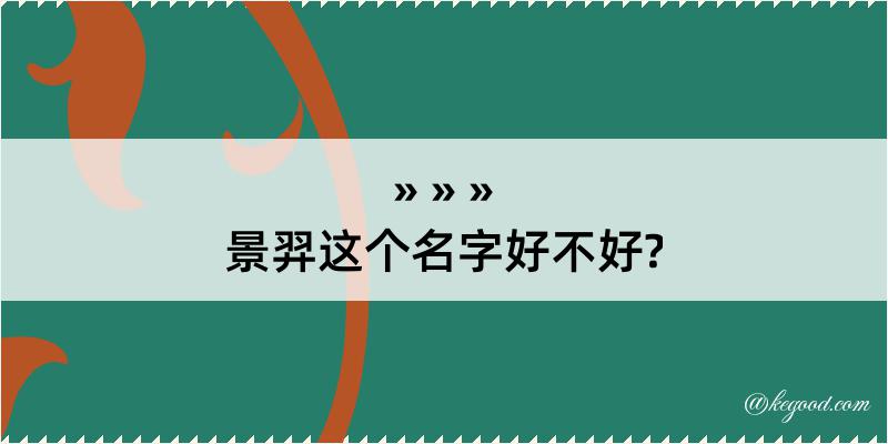 景羿这个名字好不好?