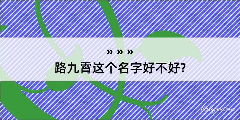 路九霄这个名字好不好?