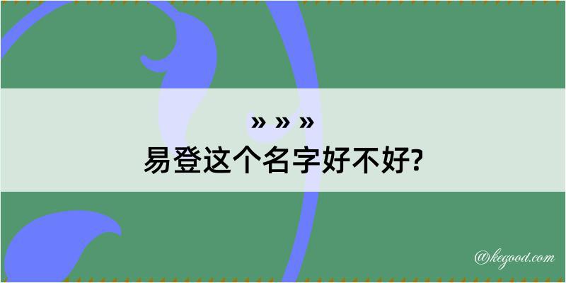 易登这个名字好不好?