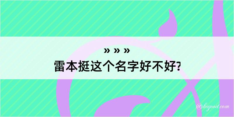 雷本挺这个名字好不好?