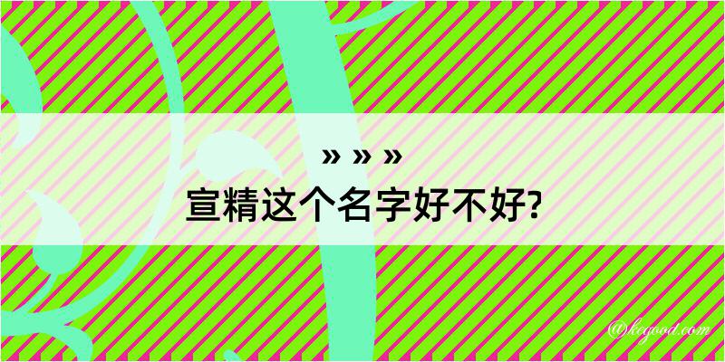 宣精这个名字好不好?