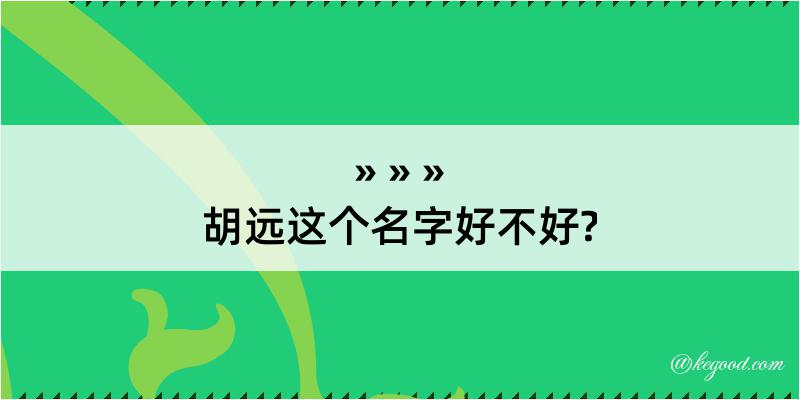 胡远这个名字好不好?