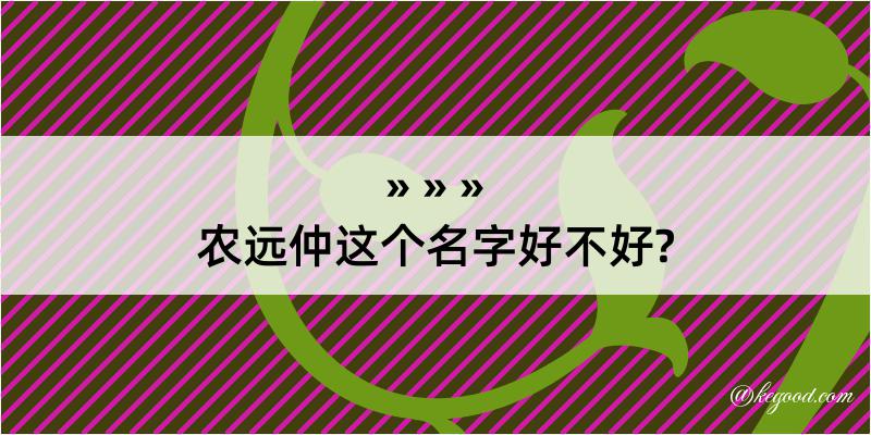 农远仲这个名字好不好?