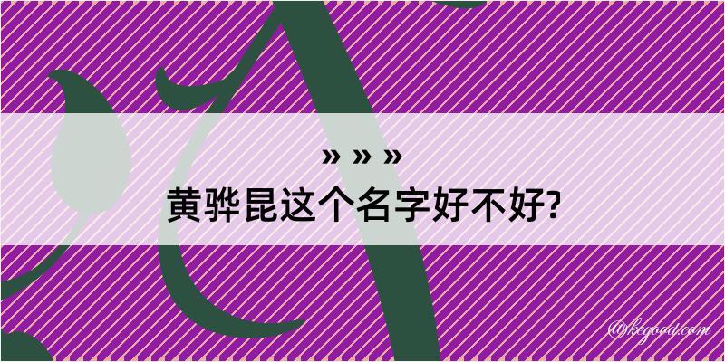 黄骅昆这个名字好不好?