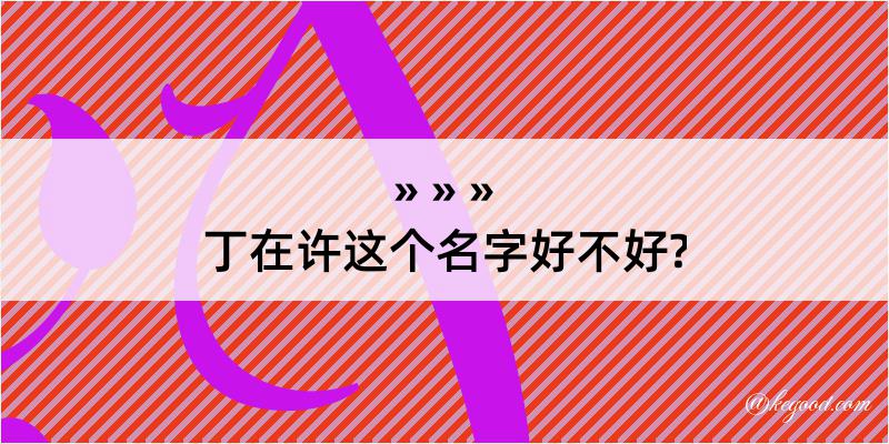 丁在许这个名字好不好?