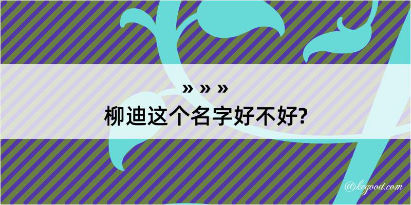 柳迪这个名字好不好?