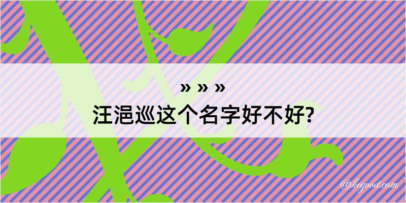 汪浥巡这个名字好不好?