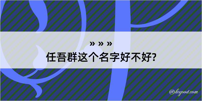 任吾群这个名字好不好?