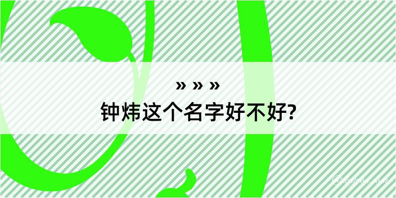 钟炜这个名字好不好?