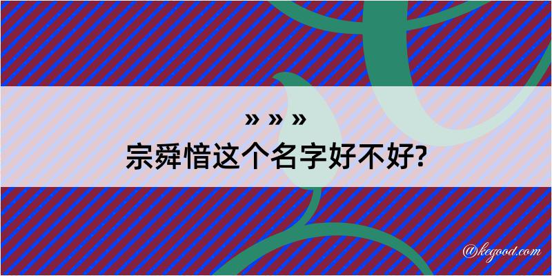 宗舜愔这个名字好不好?