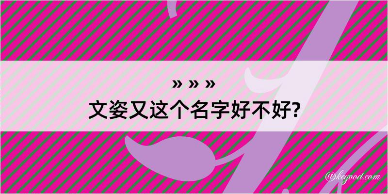 文姿又这个名字好不好?