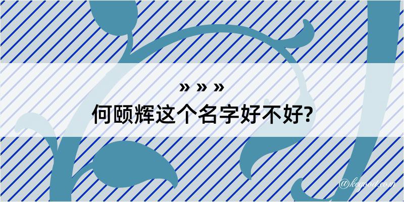 何颐辉这个名字好不好?