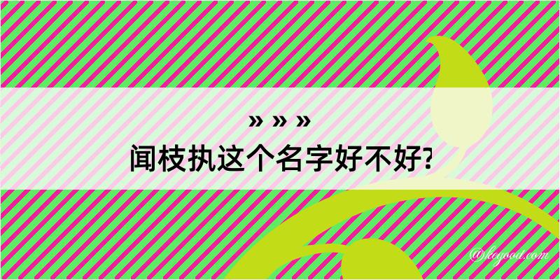 闻枝执这个名字好不好?