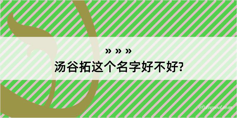 汤谷拓这个名字好不好?