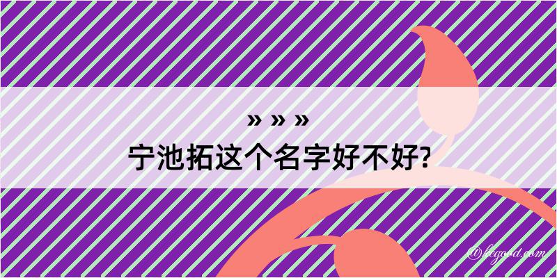 宁池拓这个名字好不好?