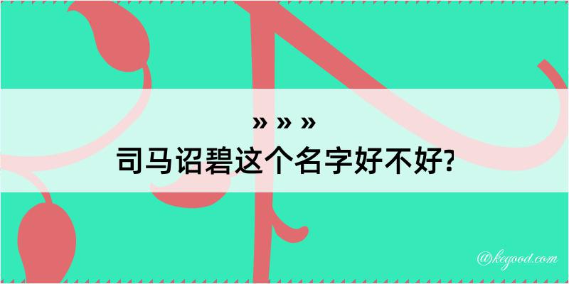 司马诏碧这个名字好不好?