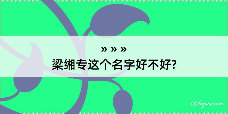 梁缃专这个名字好不好?