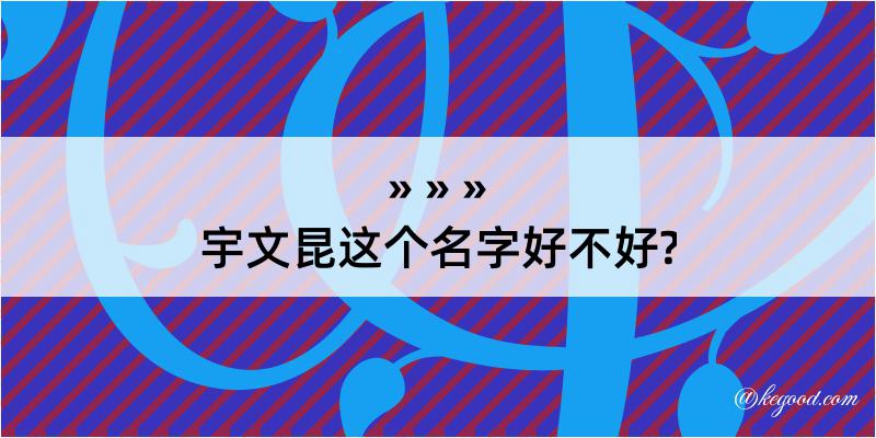 宇文昆这个名字好不好?