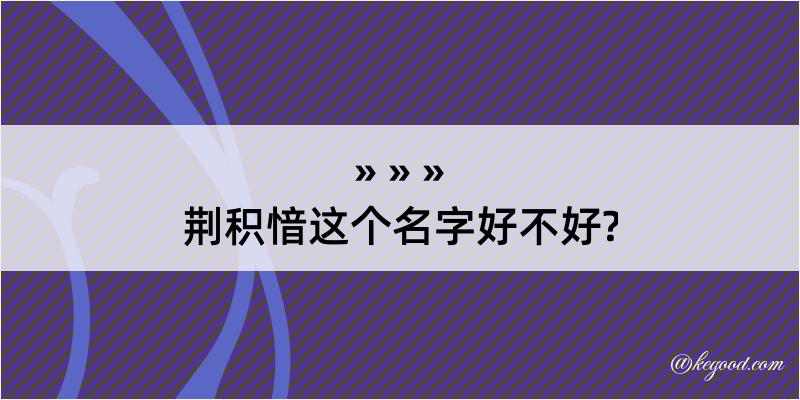 荆积愔这个名字好不好?