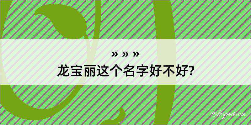 龙宝丽这个名字好不好?