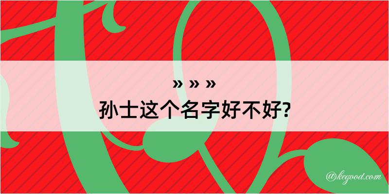 孙士这个名字好不好?