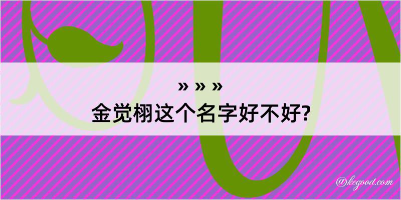 金觉栩这个名字好不好?