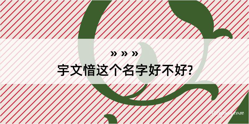 宇文愔这个名字好不好?