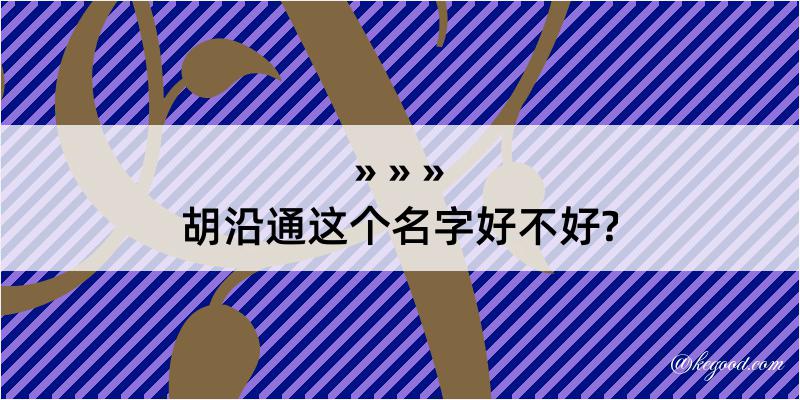 胡沿通这个名字好不好?