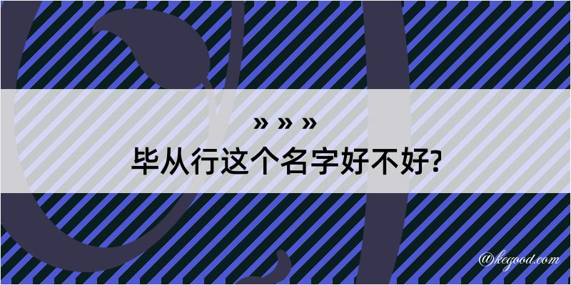 毕从行这个名字好不好?