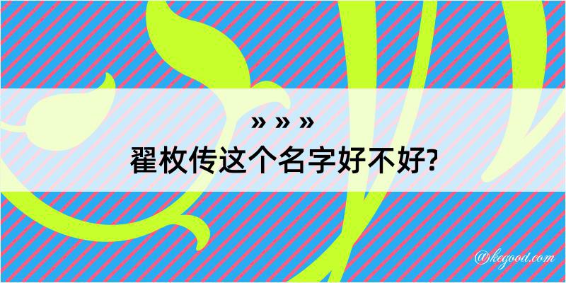 翟枚传这个名字好不好?