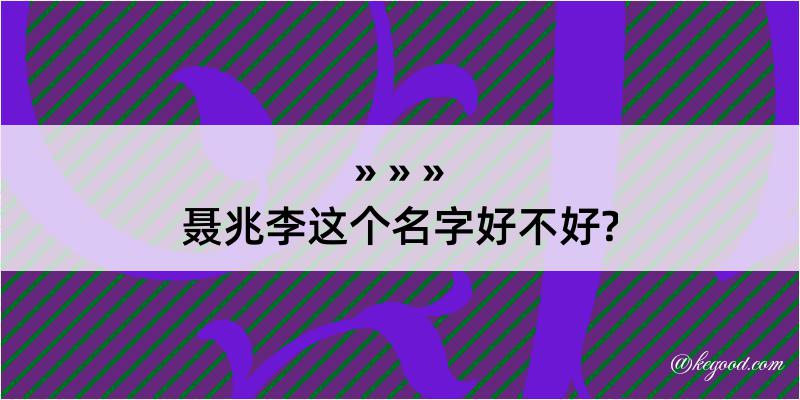 聂兆李这个名字好不好?