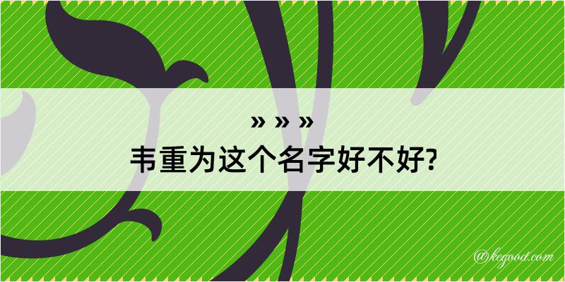 韦重为这个名字好不好?