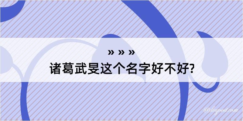 诸葛武旻这个名字好不好?