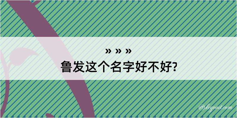 鲁发这个名字好不好?