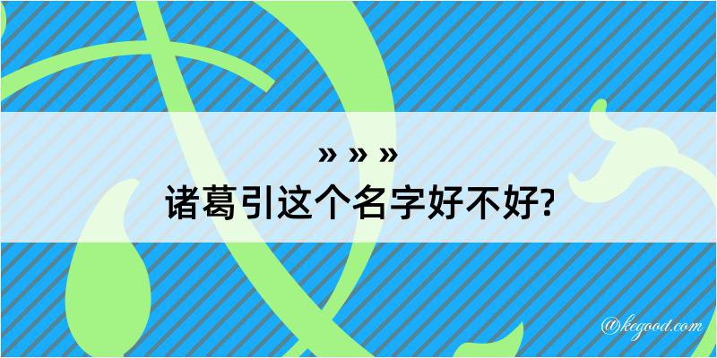 诸葛引这个名字好不好?