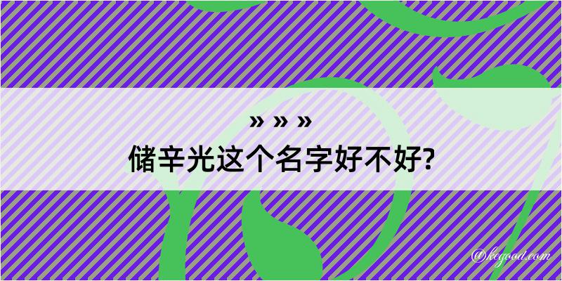 储辛光这个名字好不好?