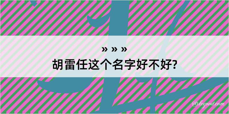 胡雷任这个名字好不好?