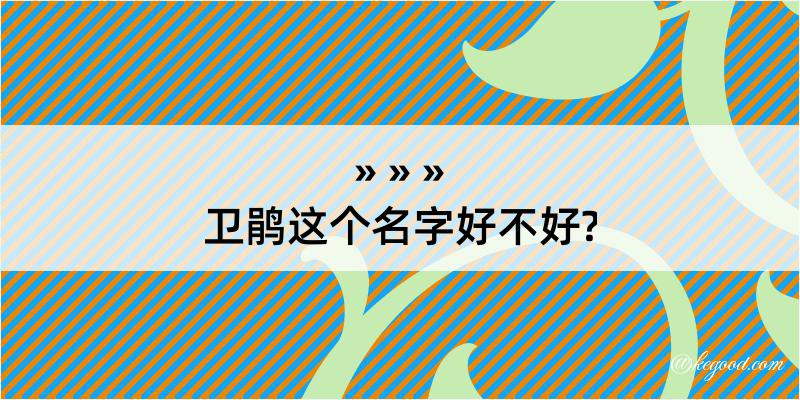 卫鹃这个名字好不好?